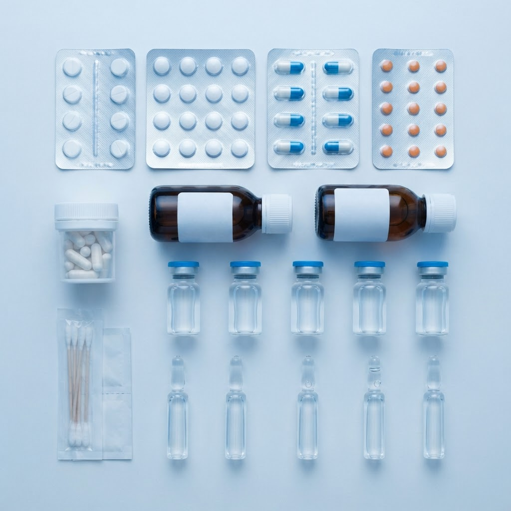 Assortment of Biosans Lifecare pharmaceutical products including tablets, capsules, injections and syrups